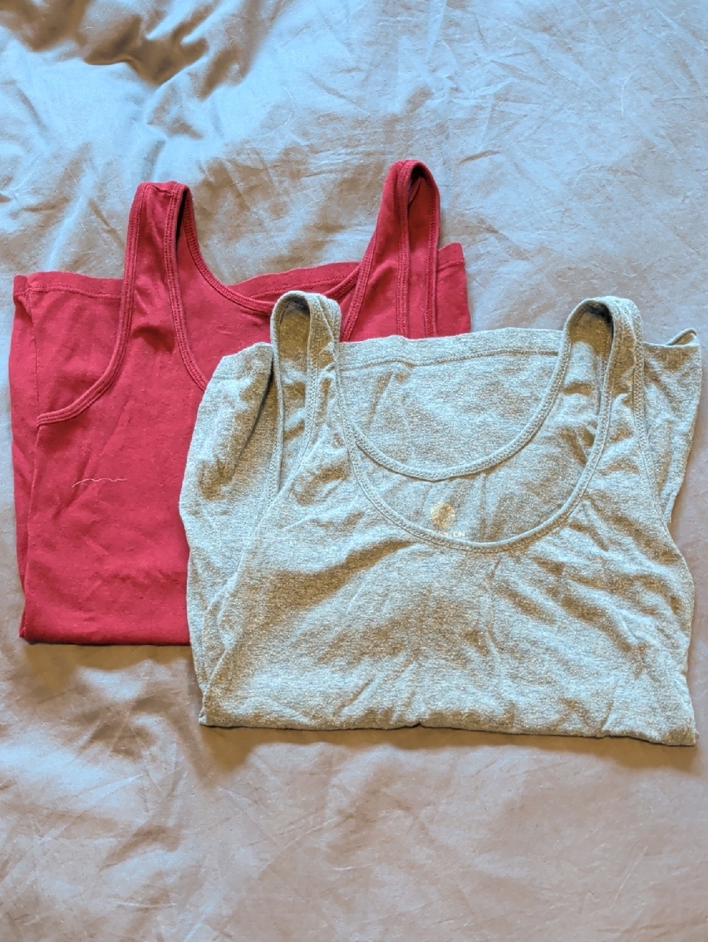 3 For $10 - Maroon & Light Gray Scoop Neck Tank Tops